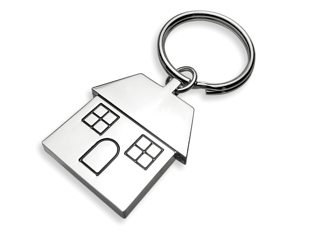 Home Shape Metal Keychain